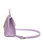 ELEGANT PURPLE LOCK CHAIN STRUCTURED HANDBAG